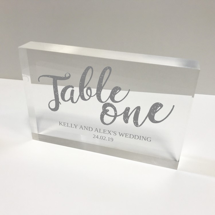 6x4 Acrylic Block Glass Token - Landscape Table number